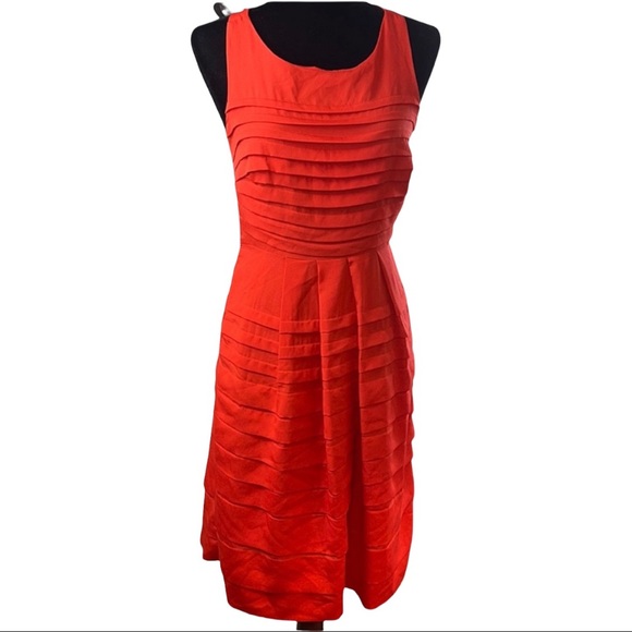 Eva Franco Anthropologie Spicy Orange Sleevesless Dress - Picture 2 of 11